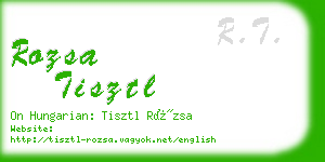 rozsa tisztl business card